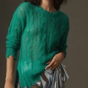 Anthropologie The Posey Stitchy Distressed Wool-blend Sweater (NEW)